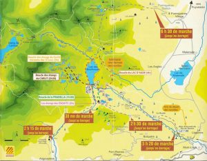 Carte des randonnées site des bouillouses