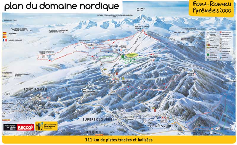 plan ski de fond Font Romeu